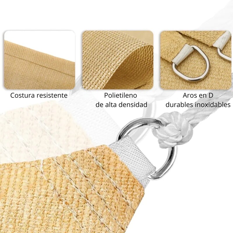 Set x2 vela triangular 3,6x3,6x3,6mts BEIGE