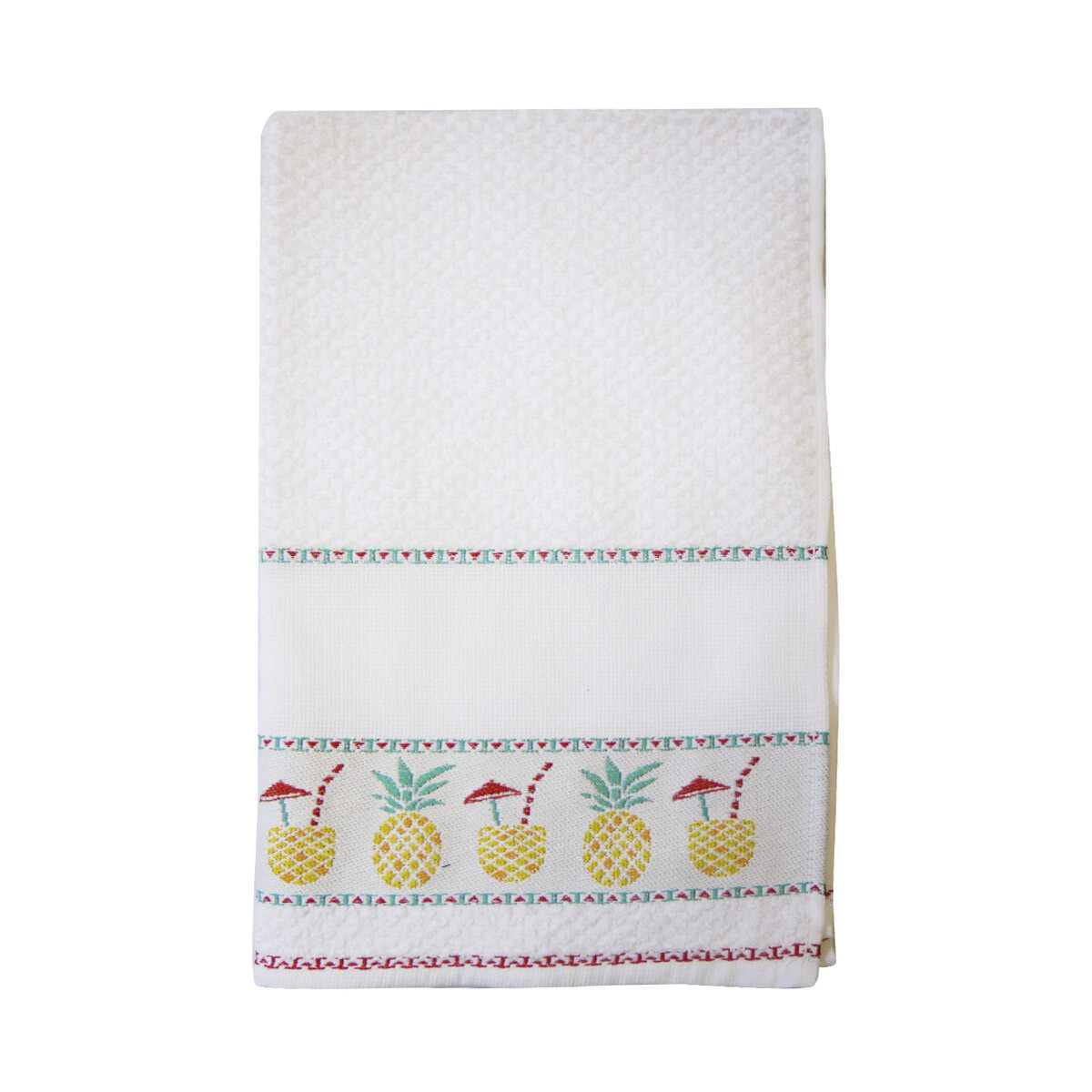 Repasador Jacquard para Bordar Dohler 45 cm x 70 cm - 6147 ANANA BLANCO 