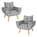 PROMO: Sillón Poltrona Turin 2 unidades Gris