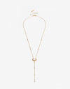 Collares Largos Strass Collar Largo En Y Con Cubic - Dorado