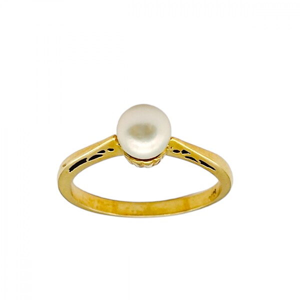 Anillo Solitario-Oro bajo-Perla española-AN8172 conperla