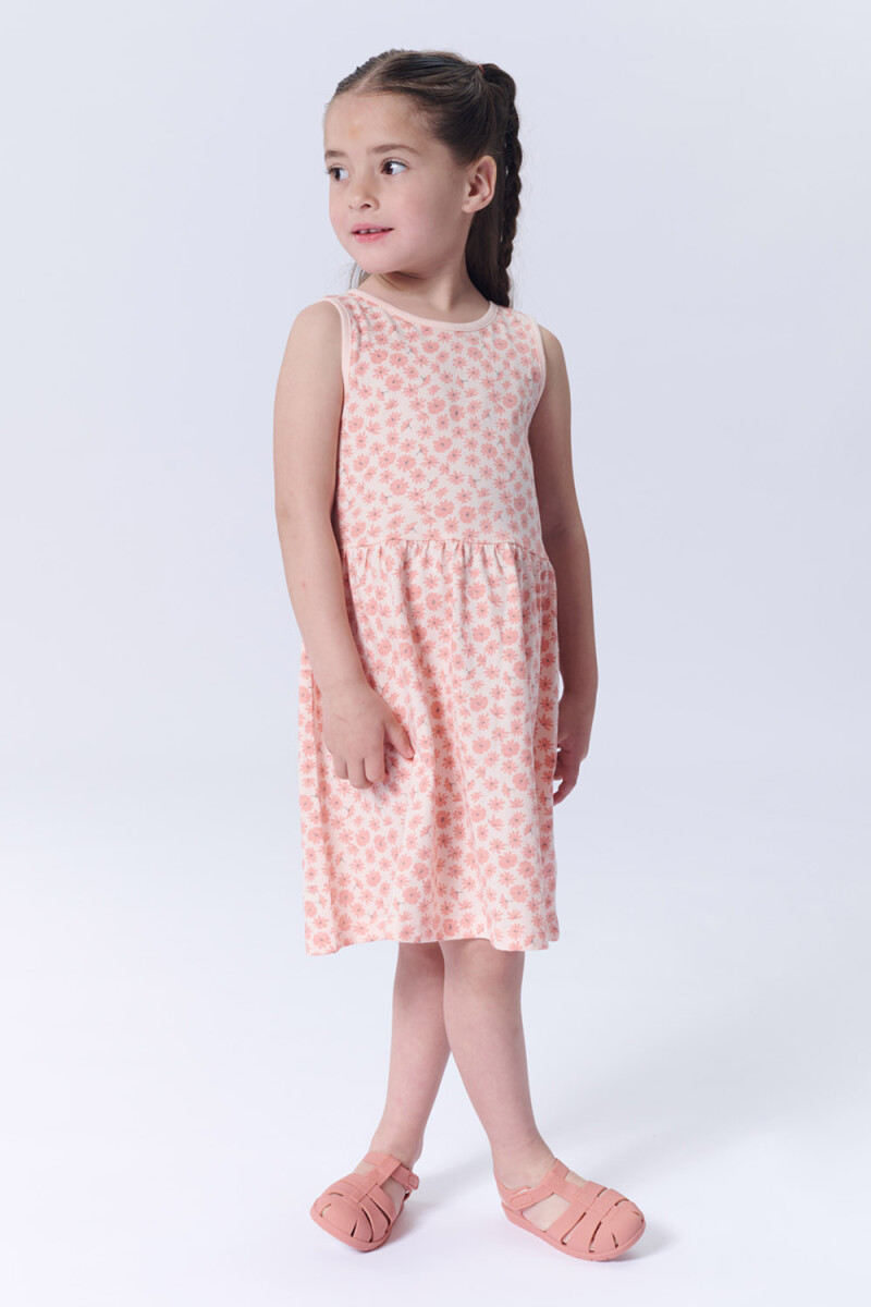 Vestido musculosa - Flores Rosa 