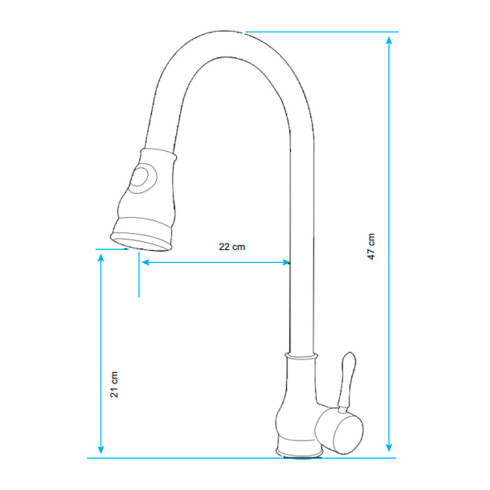 GRIFO DE COCINA DE MESADA NEGRO 35MM PULL DOWN 000