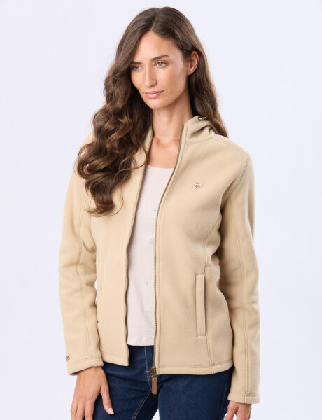 CAMPERA POLAR CON CAPUCHA Beige