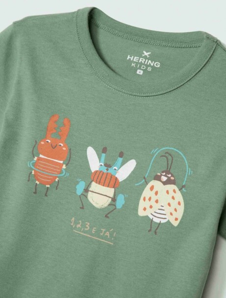 CAMISETA INFANTIL CON ESTAMPA VERDE