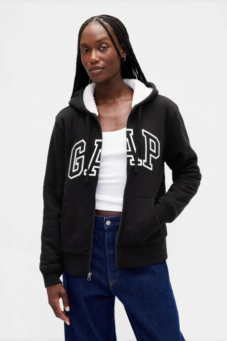 Canguro Con Corderito Logo Gap Mujer True Black V2 2