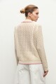 Cardigan bordado floral beige