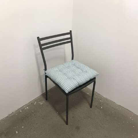 Almohadón para silla cuadros azul