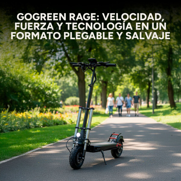 Scooter Monopatín Eléctrico Gogreen Punch Rage 1000w 60 km/h Color Negro