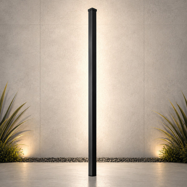 Poste Para Reja Modular Cerco Seguridad Hierro 2,40 Metros Color Negro