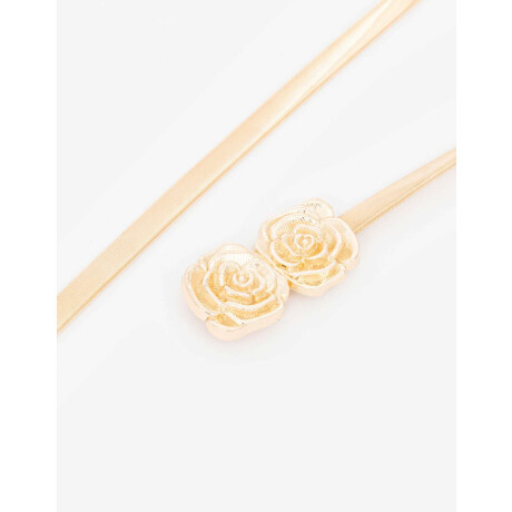 Cinturón Elástico Con Flor Dorado