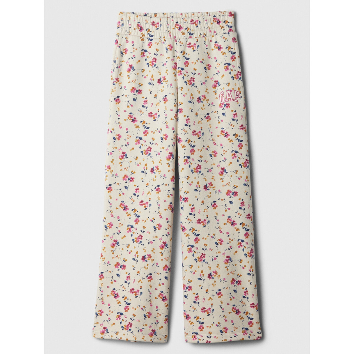 V-WIDE LOGO PANT - WHITE FLORAL PRINT 