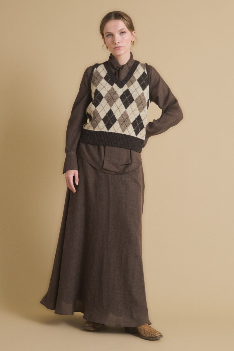 CHALECO TEJIDO Marron