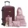Set de Valija G Rígida 4Ruedas + Set Organizadores X6P/viaje Bordó