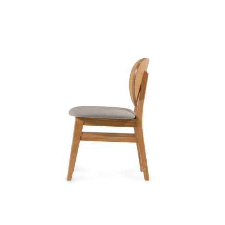 Silla Cleo - Cedro - Respaldo laminado - Tela Rústica Tostado (CH)