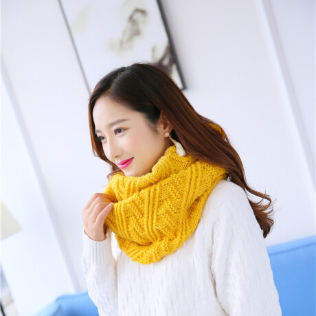 Cuello Tejido De Abrigo Amarillo