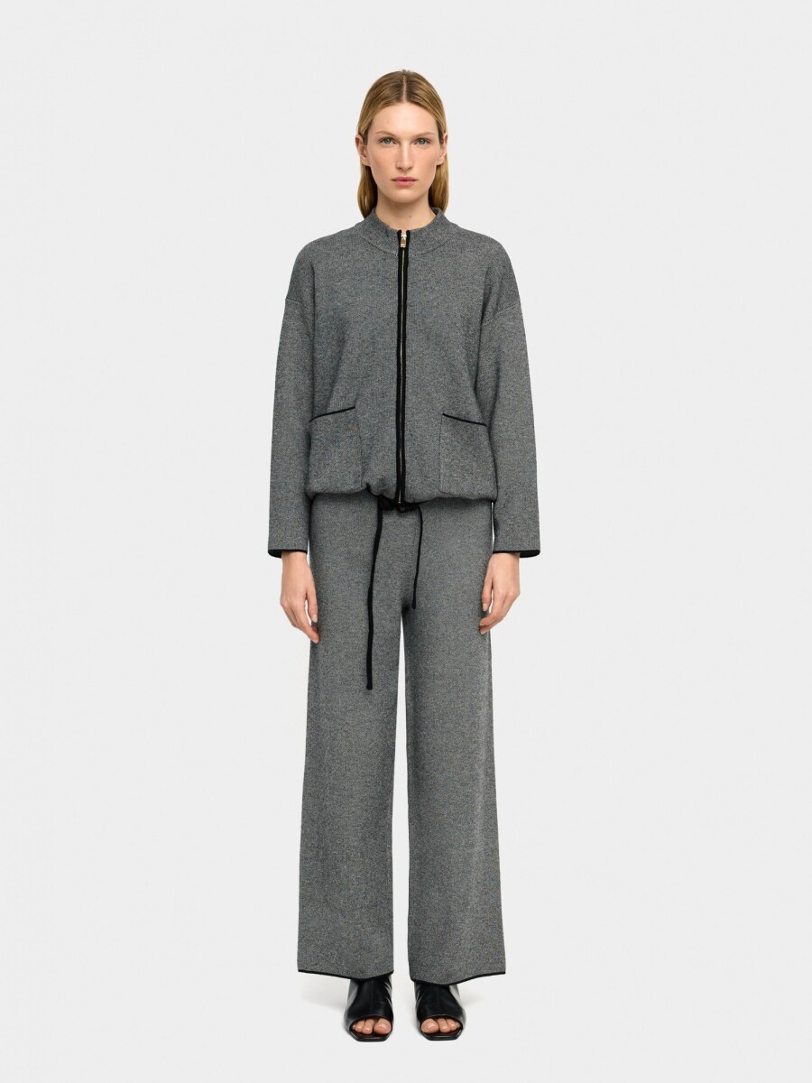 Pantalón De Punto Cintura Elástica gris