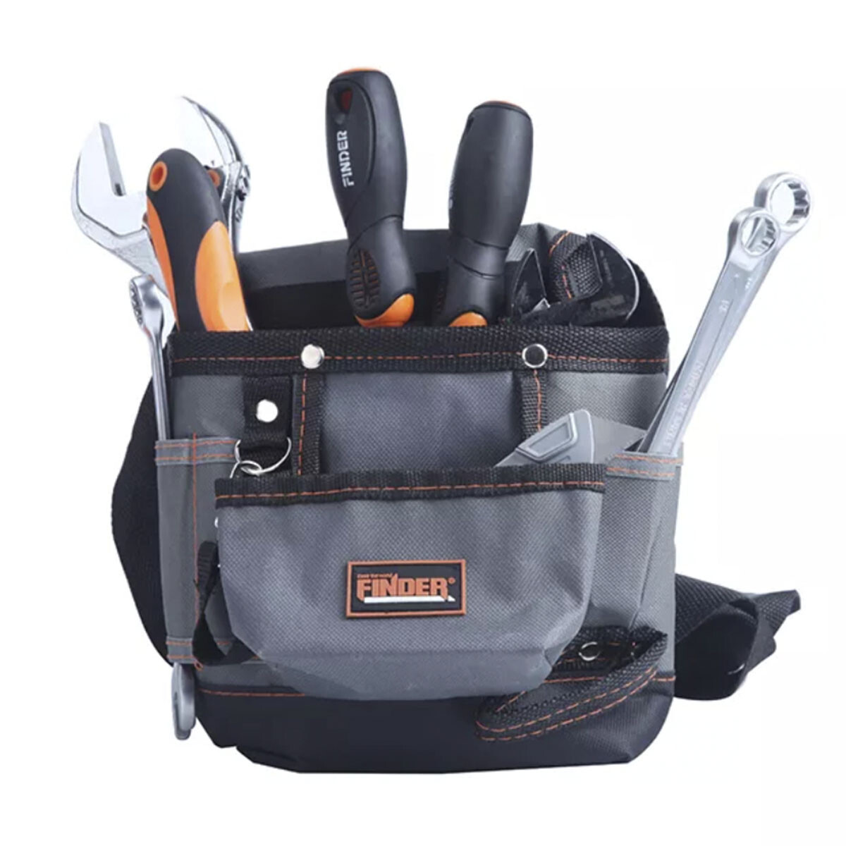 Cinturón Bolsa Porta Herramientas Multiuso Bolsillos Correas - Gris 