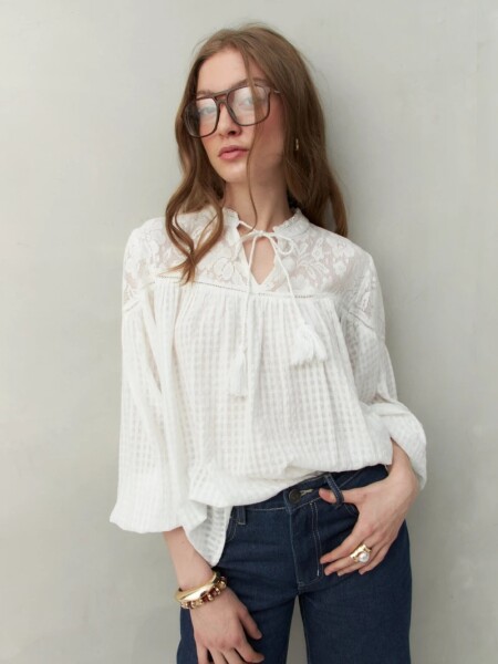 BLUZA D.CASSIN LIBERTAD BLANCO