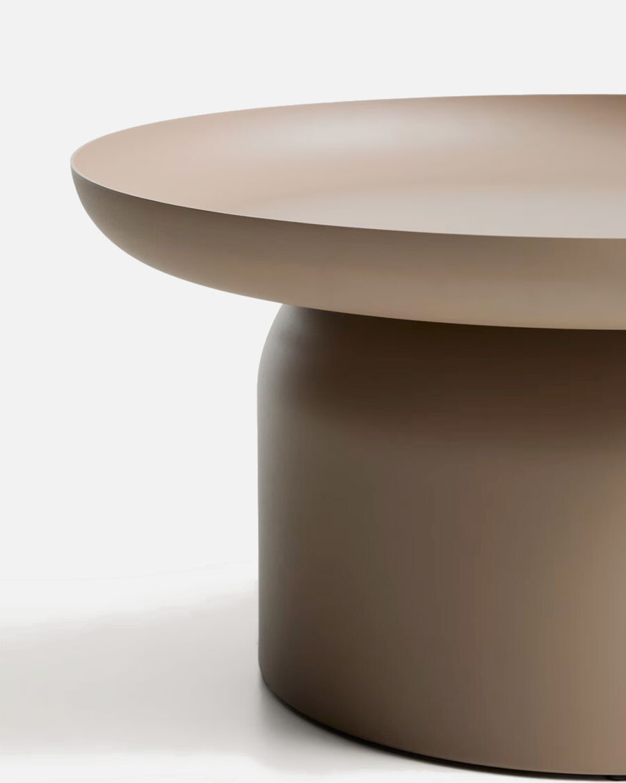 Mesa de centro Arcola de aluminio topo Ø70 cm