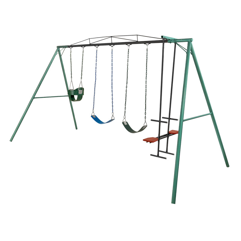 Hamaca de Plaza con caballito, 2 hamacas de cincha y hamacad de bebé altura 2,15 mts Hamaca de Plaza con caballito, 2 hamacas de cincha y hamacad de bebé altura 2,15 mts