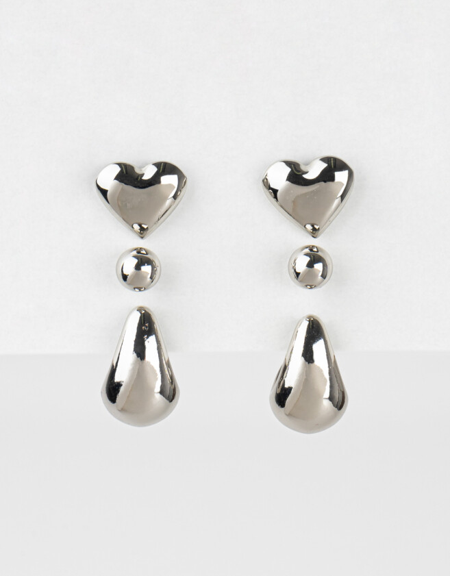 Aros Sets Bubble Set De Aros Gota Bubble - Plateado