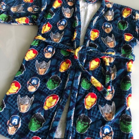 Bata Infantil Velour Dohler 100% Algodón Avengers Azul