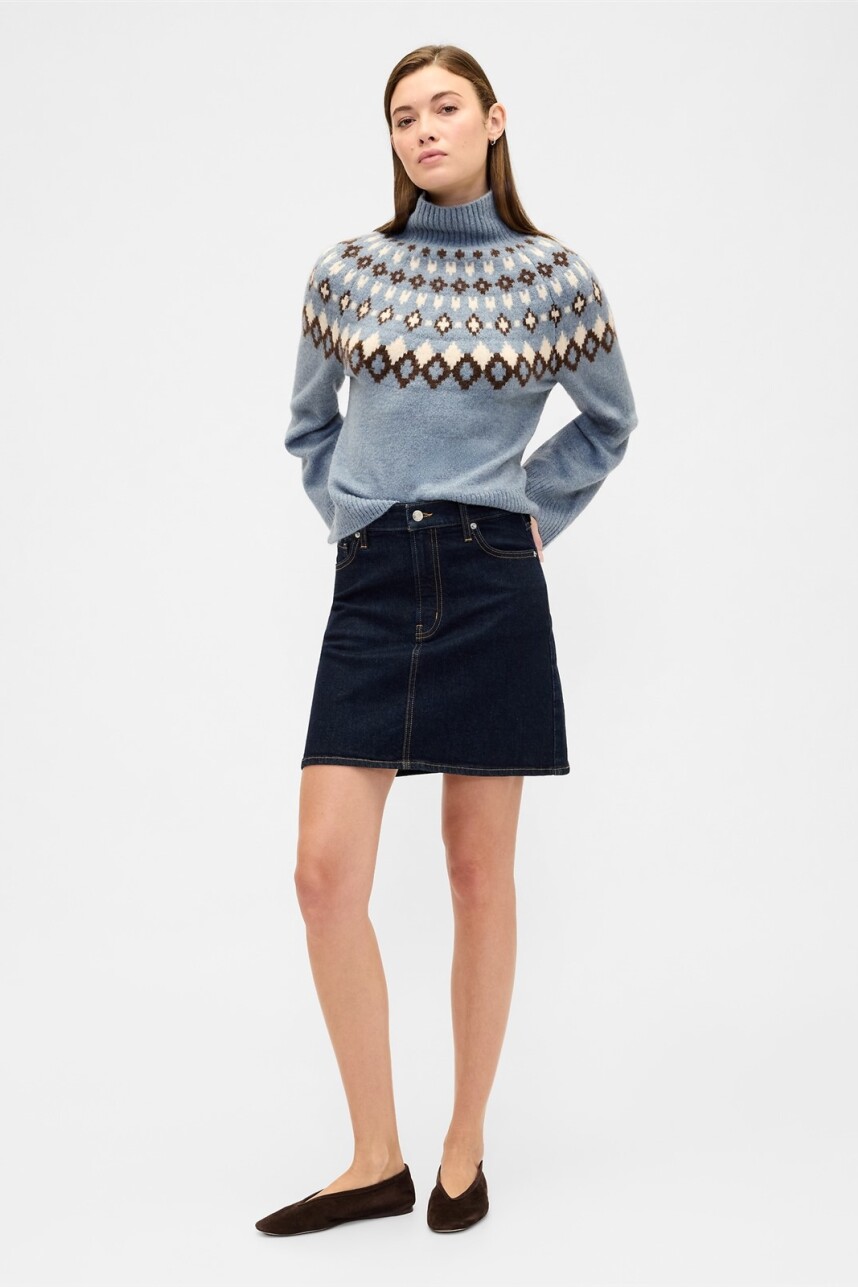 Buzo Polera Fairisle Mujer Mineral Blue 293