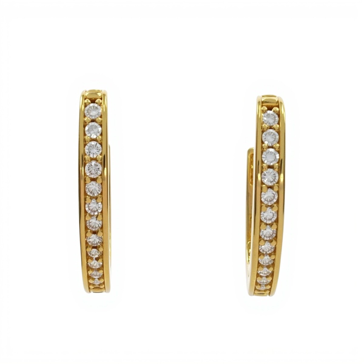 Caravanas aros curvos de zirconia y oro- Oro bajo - Zirconia- CA8157 - conpiedra 