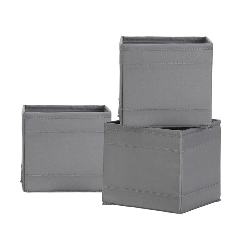 SET 3 ORGANIZADORES TELA GRIS 14x14x13CM SET 3 ORGANIZADORES TELA GRIS 14x14x13CM