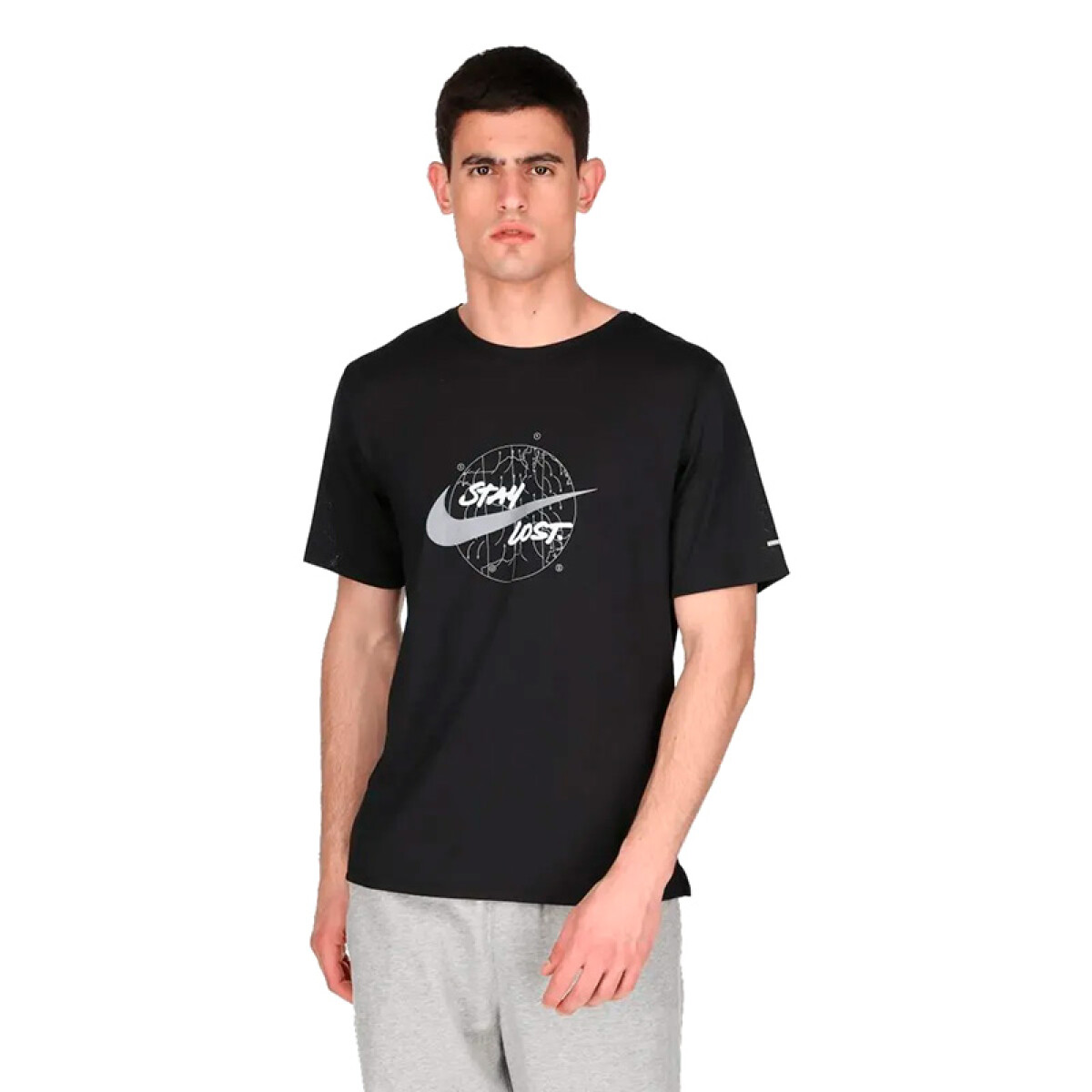 Running - Nike - NIKE M NK DF MILER TOP SS WR GX BLACK/(REFLECTIVE SILV) de Hombre - DA0216-010 - Negro 