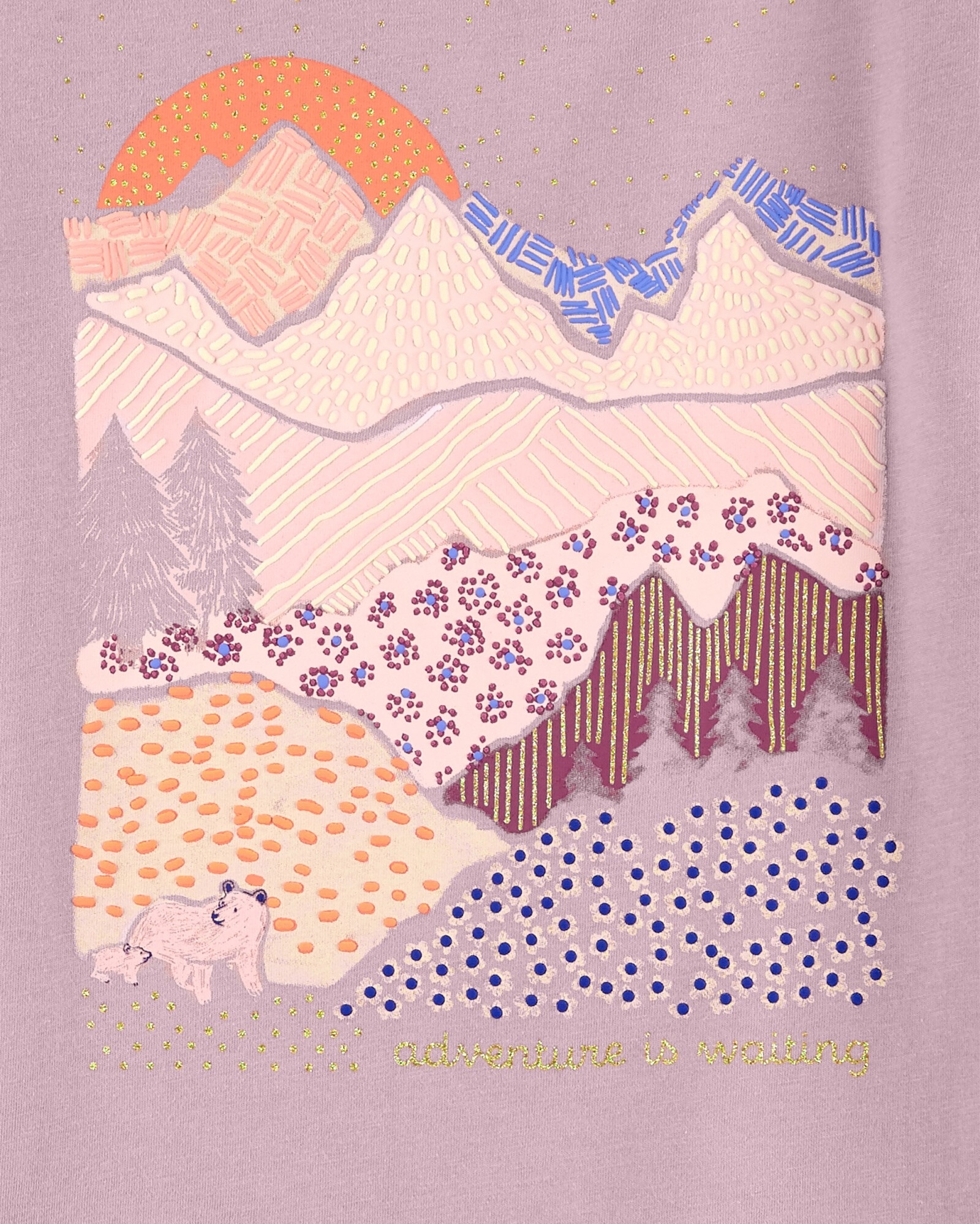 Blusa de algodón estampa montañas Sin color