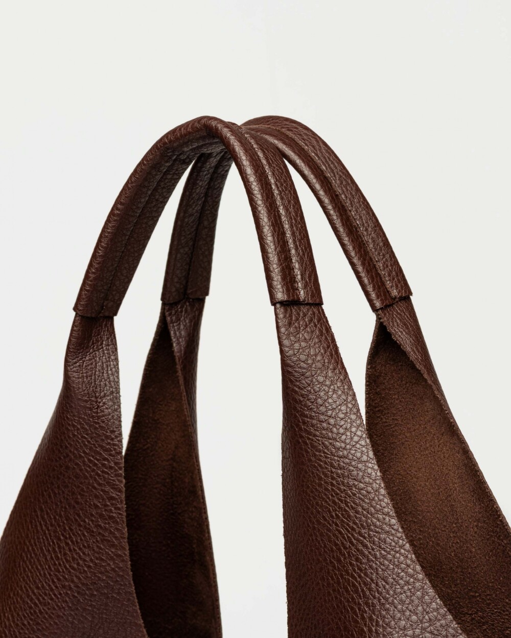 Shopper Amalfi en efecto cuero graneado Chocolate