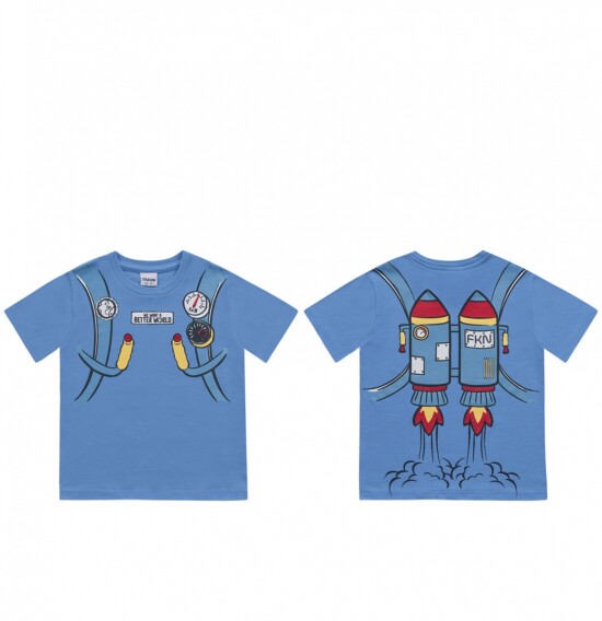 Camiseta en tejido de punto para niños AZUL