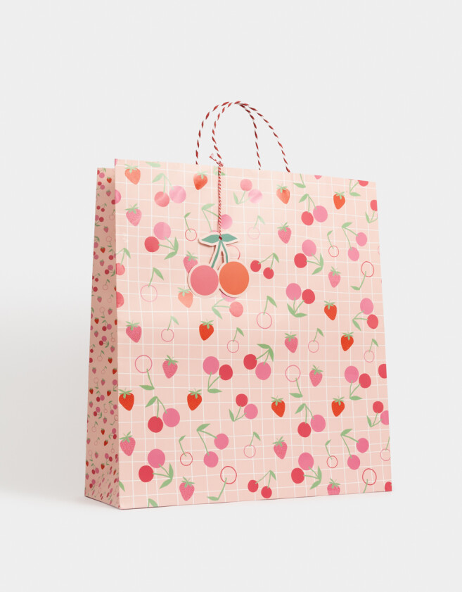 Accesorios Regalos Estampados Bolsa De Regalo Extra Grande "cherry" - Combinacion Multicolor