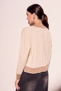 Sweater Rayado Lurex Nácar