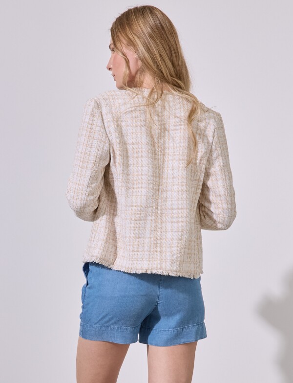 Chaqueta Tweed Cropped BEIGE/MULTI