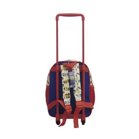 Mochila Infantil Paw Patrol con Carro Tafeta Chica 30 x 23 cm AZUL/ROJO