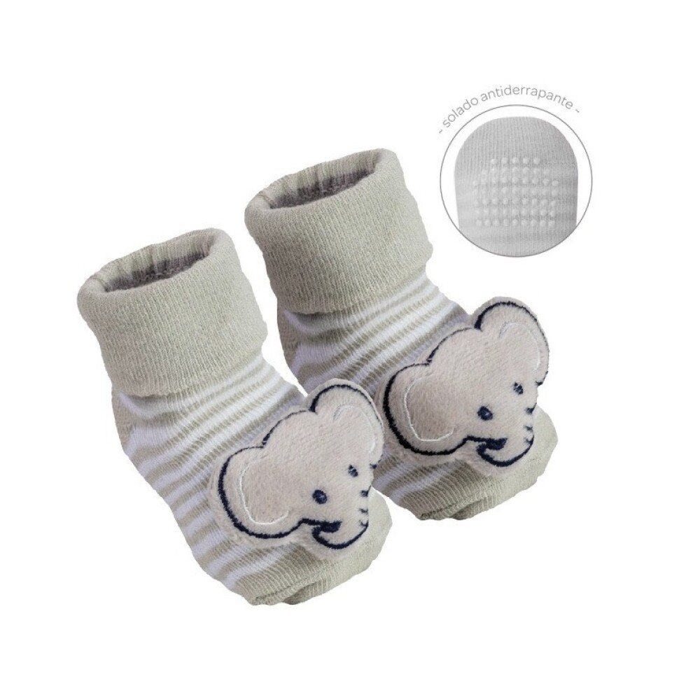 Medias con sonajero Anti deslizante BUBA Gris