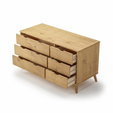 Cómoda Cajonera en madera maciza, con patas - 6 cajones MADERA