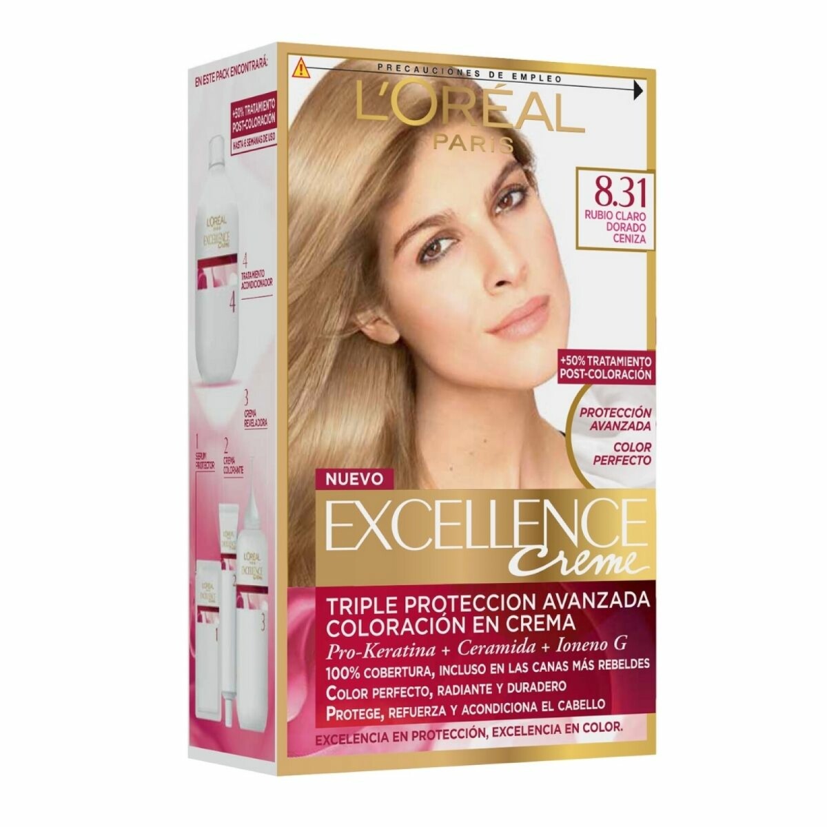 Excellence Creme N 8.31 Rubio Claro Dorado Ceniza 