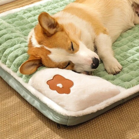 Cama Colchoneta con Almohada Pequeña de Felpa p/ Perro Gato Gris