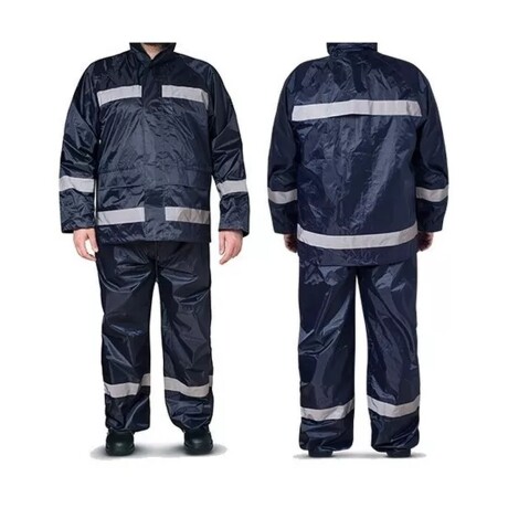 Equipo de lluvia de nylon azul con reflectivo - XXL Equipo de lluvia de nylon azul con reflectivo - XXL