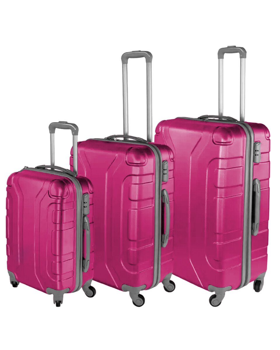 Set de 3 valijas de viaje rígidas Arye con ruedas - Fucsia 