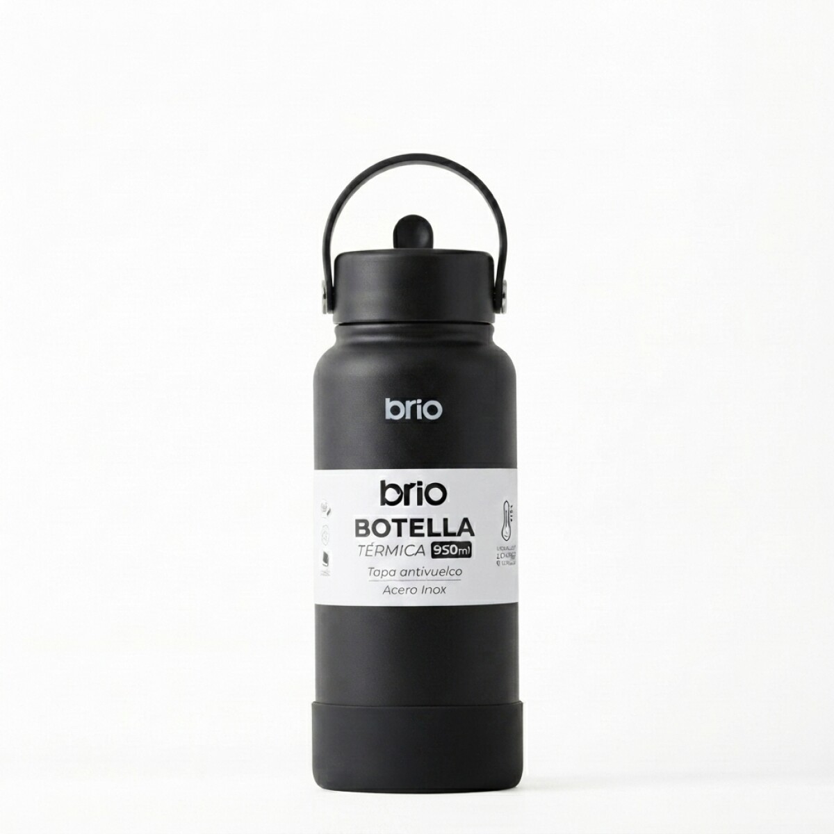 Botella Térmica Brio 950ml Acero Inox - Negro 