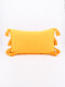 FUNDA DE ALMOHADON BORLAS MOSTAZA
