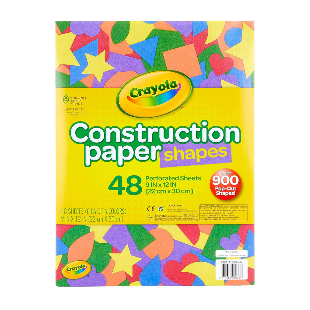 Papel de construcción con más de 900 formas de papel precortadas Crayola 