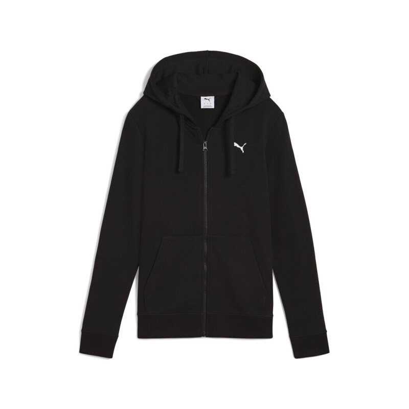 Abrigo Ess Puma Logo Full-Zip Hoodie TR de Mujer Negro