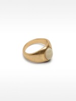 Anillo Ancho Con Detalle Ovalado blanco