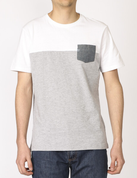 T-shirt Bolsillo Jean Navigator Blanco/gris